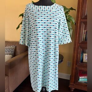 Lucille dress from Sailor-Sailor with fish motif- Large